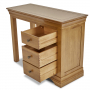 French Louis Oak Single Pedestal Dressing Table Set with Stool