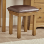 French Louis Oak Dressing Table Stool & Mirror Set