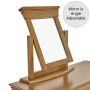 French Louis Oak Dressing Table Stool & Mirror Set