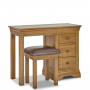 French Louis Oak Dressing Table and Stool Set