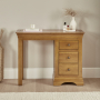 French Louis Oak 3 Drawer Pedestal Dressing Table