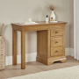 French Louis Oak 3 Drawer Pedestal Dressing Table