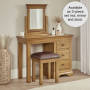 French Louis Oak 3 Drawer Pedestal Dressing Table