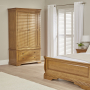 French Louis Oak Gents 2 Door Double Wardrobe with 2 Drawers