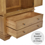 French Louis Oak Gents 2 Door Double Wardrobe with 2 Drawers