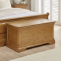 French Louis Oak Ottoman Bedding Blanket Box