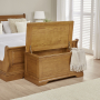 French Louis Oak Ottoman Bedding Blanket Box