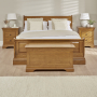 French Louis Oak Ottoman Bedding Blanket Box