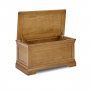 French Louis Oak Ottoman Bedding Blanket Box