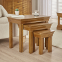 French Louis Oak Nest of 3 Side Tables