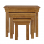 French Louis Oak Nest of 3 Side Tables