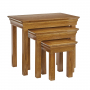 French Louis Oak Nest of 3 Side Tables