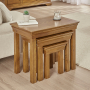 French Louis Oak Nest of 3 Side Tables