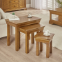 French Louis Oak Nest of 3 Side Tables