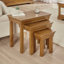 French Louis Oak Nest of 3 Side Tables