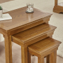 French Louis Oak Nest of 3 Side Tables