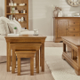 French Louis Oak Nest of 3 Side Tables