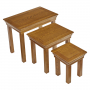 French Louis Oak Nest of 3 Side Tables