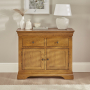 French Louis Oak Medium 2 Drawer 2 Door Sideboard