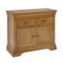 French Louis Oak Medium 2 Drawer 2 Door Sideboard