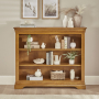 French Louis Oak Wide Low Bookcase