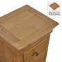 French Louis Oak 2 Drawer Slim Bedside Table