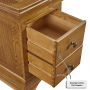 French Louis Oak 2 Drawer Slim Bedside Table