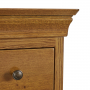 French Louis Oak 2 Drawer Slim Bedside Table