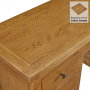 French Louis Oak Twin Pedestal Dressing Table Set with Stool