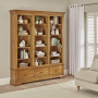 French Louis Oak Grand Library Bookcase with 3 Drawers