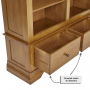 French Louis Oak Grand Library Bookcase with 3 Drawers