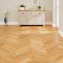 Natural Oak Herringbone Engineered Flooring – 14mm Thick x L 600 x W 125 (1.2m2 pack size)