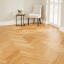 Natural Oak Herringbone Engineered Flooring – 14mm Thick x L 600 x W 125 (1.2m2 pack size)