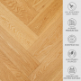 Natural Oak Herringbone Engineered Flooring – 14mm Thick x L 600 x W 125 (1.2m2 pack size)