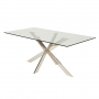 Geo Glass Dining Table with Chrome Legs - 6 Seater