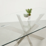 Geo Glass Dining Table with Chrome Legs - 6 Seater