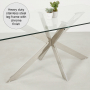 Geo Glass Dining Table with Chrome Legs - 6 Seater