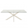 Geo Glass Dining Table with Chrome Legs - 6 Seater