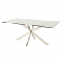 Geo Glass Dining Table with Chrome Legs - 6 Seater