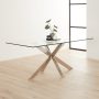 Geo Glass Dining Table with Chrome Legs - 6 Seater