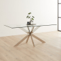 Geo Glass Dining Table with Chrome Legs - 6 Seater