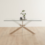 Geo Glass Dining Table with Chrome Legs - 6 Seater