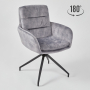 Harry Swivel Dining Chair – Vintage Grey Velvet