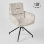 Harry Swivel Dining Chair – Vintage Pearl Velvet