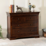 French Hardwood Mahogany Stained 2 over 2 Drawer Chest of Drawers