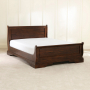 French Solid Hardwood 5ft King Size Mahogany Stained Sleigh Bed