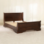 French Solid Hardwood 5ft King Size Mahogany Stained Sleigh Bed