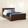 French Solid Hardwood 5ft King Size Mahogany Stained Sleigh Bed