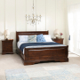 French Solid Hardwood 5ft King Size Mahogany Stained Sleigh Bed