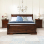 French Solid Hardwood 5ft King Size Mahogany Stained Sleigh Bed